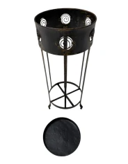 Vienna Secession Patinated Metal Umbrella Stand, 1900s